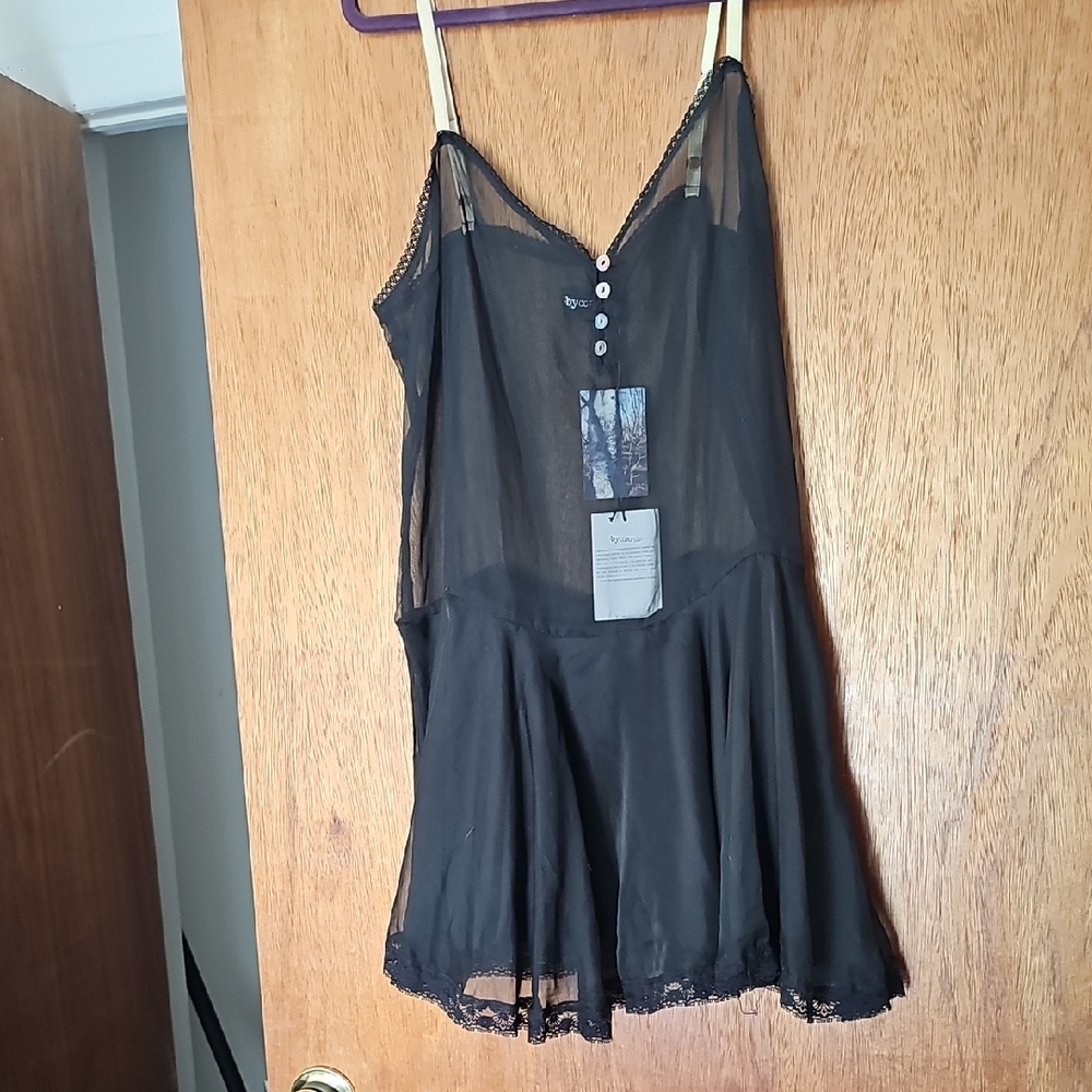 Elegant Black Sheer Nightgown